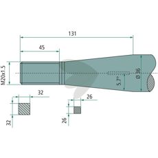 Balspjut bjd, med konisk mutter Lngd 820mm 53486