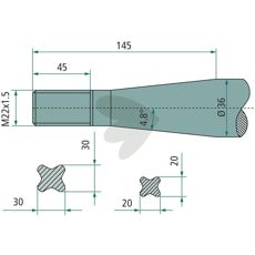 Balspjut konisk mutter von der Heide,Weidemann M22X1,5