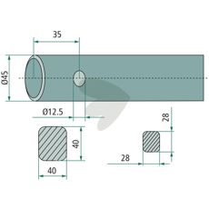 Balspjut Lngd 820mm rak 4077/820 18886