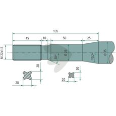 Balspjut konisk mutter Faucheux,Agram M22X1,5