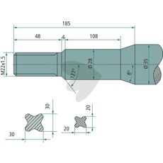 Balspjut konisk mutter Rotschnee M22X1,5 - 55571