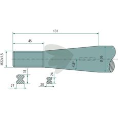 Balspjut konisk mutter Hydrac M22X1,5 - 53124