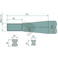 Balspjut konisk mutter van Lengerich M22X1.5 