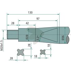 Balspjut med platt mutter Strautmann M20 x 1.5 - 53210