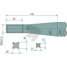 Balspjut konisk mutter Fella M22X1,5