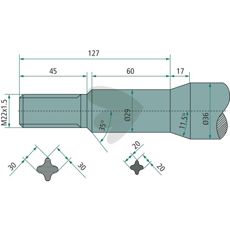 Balspjut konisk mutter Trioliet M22X1,5 - 55428