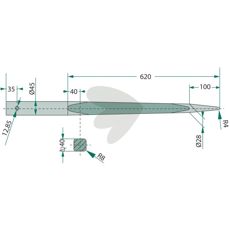 Balspjut Lngd 980mm Form Rak 4077/980