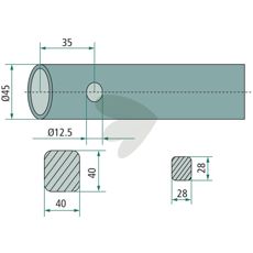 Balspjut Lngd 980mm Form Rak 18985 Mailleux