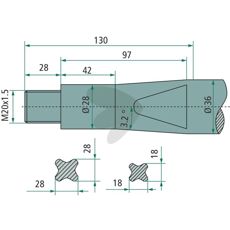 Balspjut med platt mutter Strautmann M20 x 1.5 - 55007