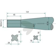 Balspjut konisk mutter Kuhn M22X1,5 - 53262