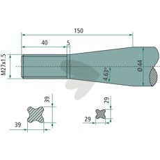 Balspjut konisk mutter M27X1,5 