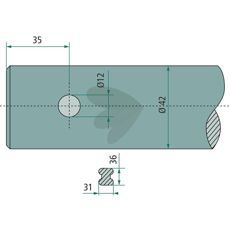 Balspjut Lngd 1100mm Form Rak Konus K204 55923