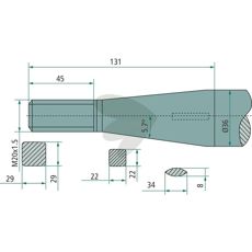 Balspjut konisk mutter M20X1,5 1100mm