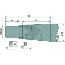 Balspjut konisk mutter M28X1,5 1100mm