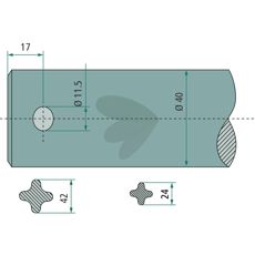 Balspjut Lngd 1200mm Rak Chillton, Mailleux 53046