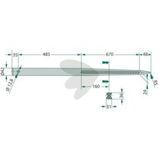 Balspjut Lngd 1200mm Form Rak 4041/1200