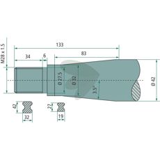 Balspjut konisk mutter M28X1,5 1200mm