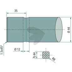 Balspjut Lngd 1250mm Form Rak Konus K249 54870