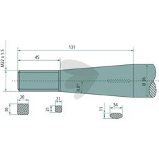 Balspjut konisk mutter Baas / Trima M22X1,5 1250mm