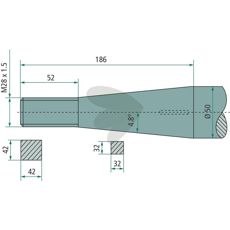 Balspjut konisk mutter M28X1,5 1250mm K014