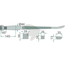 Balspjut konisk mutter M28X1,5 1250mm