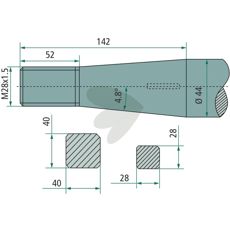 Balspjut konisk mutter M28X1,5 1400mm