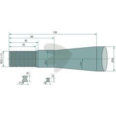 Balspjut konisk mutter Hauer M22X1,5