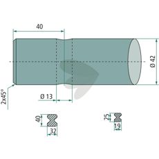 Balspjut Lngd 1400mm Konus K243 Form Rak