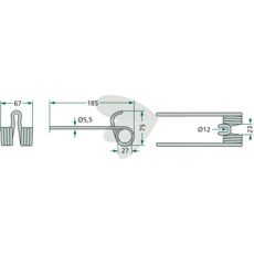 Pick-up pinne rd Krone 185 mm 