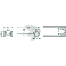 Pick-up-pinne Mengele 67X146mm 1293000012