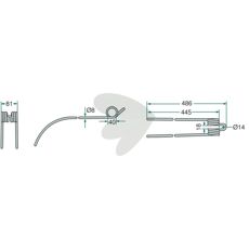 Fjderpinnar Deutz Fahr (Kverneland) 486mm 10-Pack