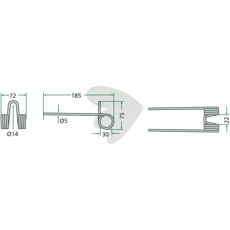 Pick-up pinne 185 mm Deutz Fahr (Kverneland)