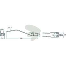 Fjderpinnar Deutz Fahr (Kverneland) 630mm 10-Pack