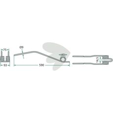 Rfspinne svart-bl Deutz Fahr,PZ,Taarup 590 mm