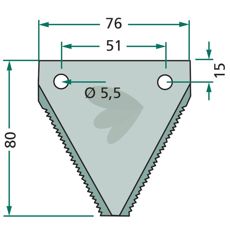 Sltterkniv tandad 81x76 hl mm