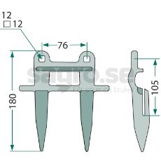 Dubbelfinger Kniv tandad upptill 321115150