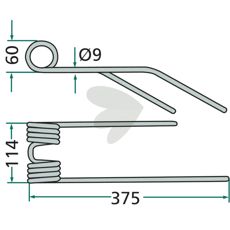 Pinne hger Pttinger med flera 375mm 436036