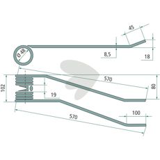 Rfspinne hger Fiorini 570 mm