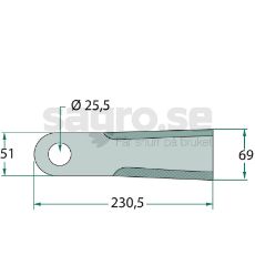 Slagkniv Belagd med hrt mne - 3202103