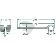 Rfspinne Kuhn 394mm 10-Pack Silver V