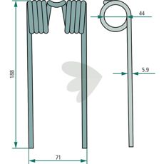 Pick-up pinne John Deere 188 mm 