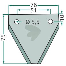 Sltterkniv 75x76 hl 5,5mm