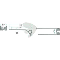 Pinne rfsa 360 mm PZ (Kverneland) Flevo 480