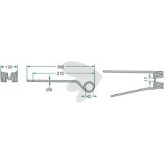 Rfspinne hger Kuhn,PZ (Kverneland) 360 mm