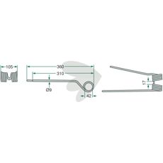 Rfspinne vnster Kuhn,PZ (Kverneland) 360 mm