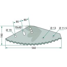 Kniv fr fodervagn - 1050030