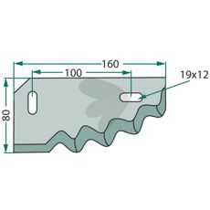 Kniv fr fodervagn vnster - 70-115