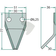 Kniv fr fodervagn - 70-184