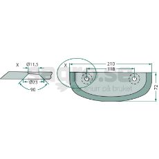 Kniv fr fodervagn - 70-211