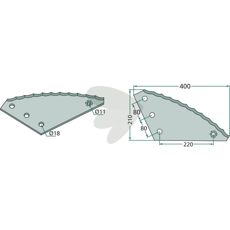 Kniv fr fodervagn ldre modell - 70-227